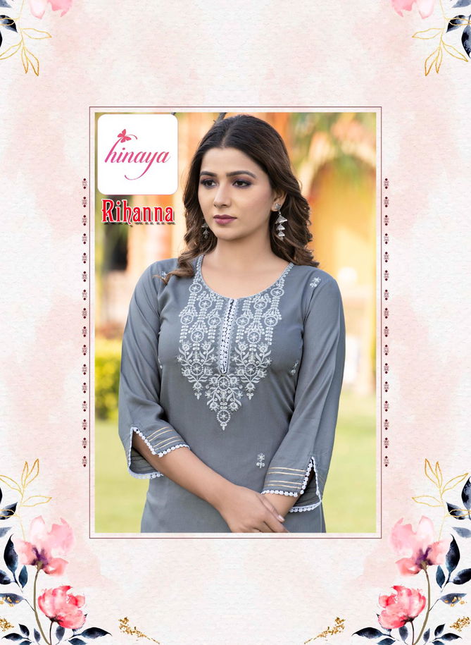 Hinaya Rihanna Fancy Ethnic Wear Wholesale Designer Kurti With Bottom Catalog